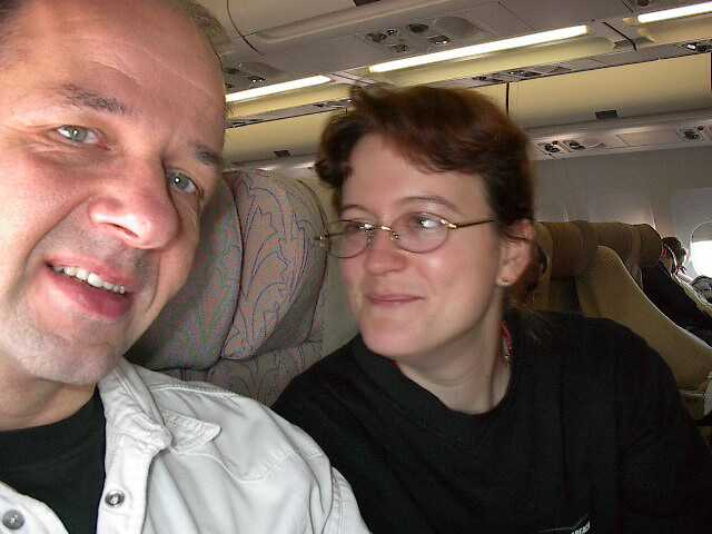 Bernd und Katja im Flugzeug